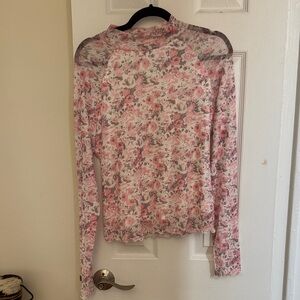 Floral Mesh Long Sleeve Top